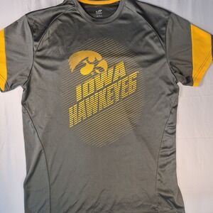 University of Iowa Hawkeyes NCAA Black Gold Mens Size L T-Shirt Short Sleeve